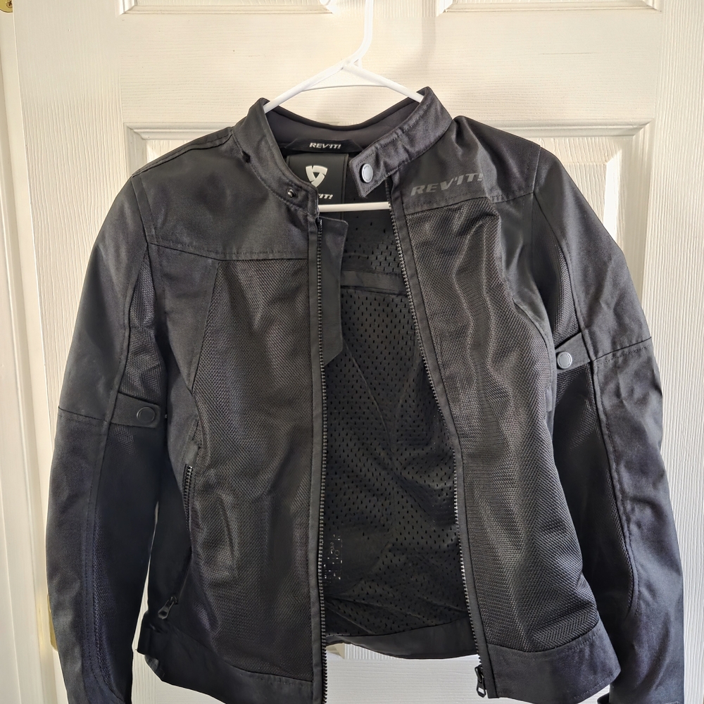 REV'IT! Women's Black Perforated Leather Motorcycle Jacket